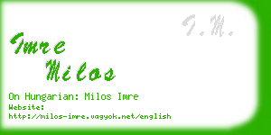 imre milos business card